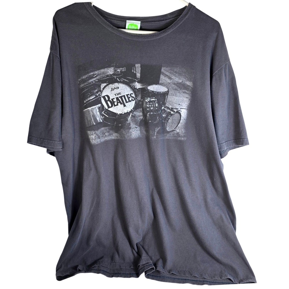 The Beatles Drum Kit Graphic T Shirt 2014 Apple Corps Gray Band Tee Mens XXL 2XL